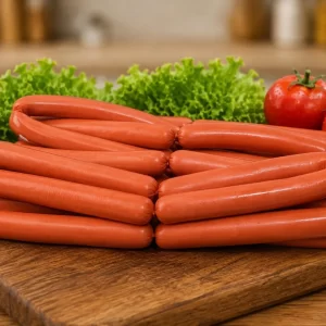 Boof Beef Wieners on a cutting board
