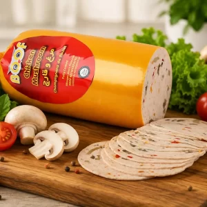Boof Chicken Mushroom deli log with slices